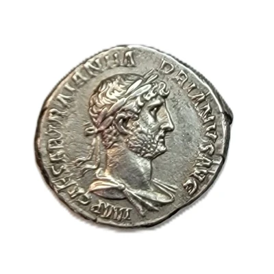 Denarius - Hadrian P M TR P COS III; Mars front