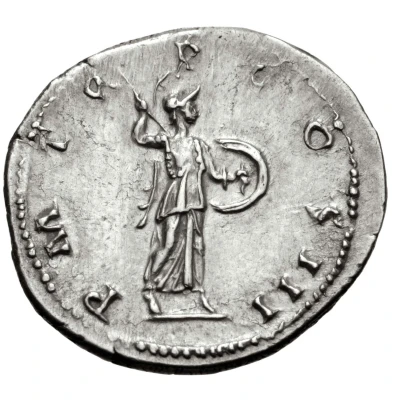 Denarius - Hadrian P M TR P COS III; Minerva back