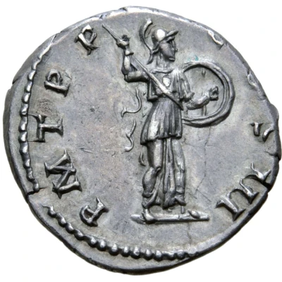 Denarius - Hadrian P M TR P COS III; Minerva back
