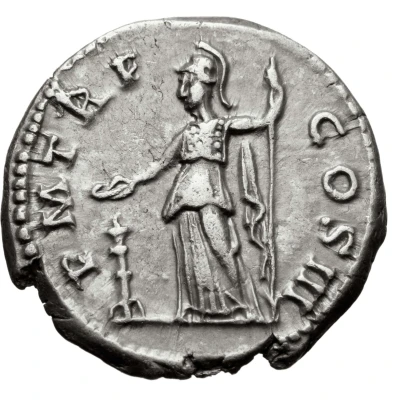 Denarius - Hadrian P M TR P COS III; Minerva back