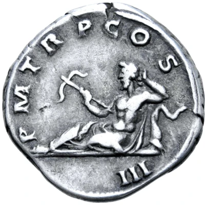 Denarius - Hadrian P M TR P COS III; Oceanus back
