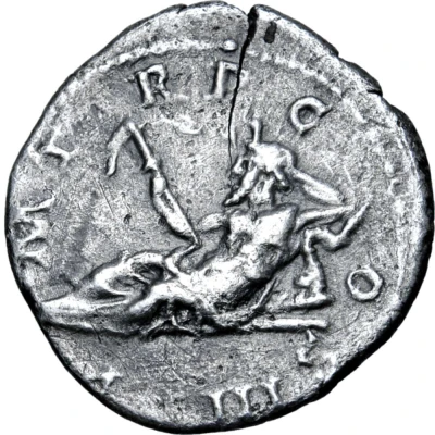 Denarius - Hadrian P M TR P COS III; Oceanus back