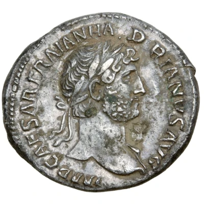Denarius - Hadrian P M TR P COS III; Pax front