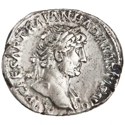 Denarius - Hadrian P M TR P COS III; Pax front