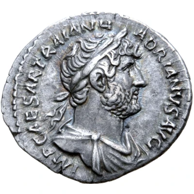 Denarius - Hadrian P M TR P COS III; Pax front