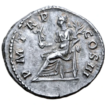 Denarius - Hadrian P M TR P COS III; Pax back
