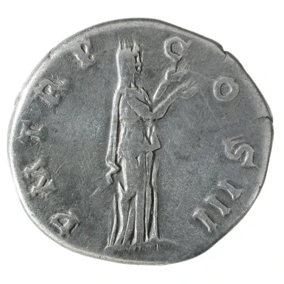 Denarius - Hadrian P M TR P COS III; Pietas back