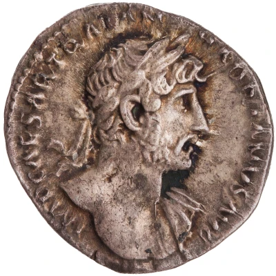Denarius - Hadrian P M TR P COS III; Pietas front
