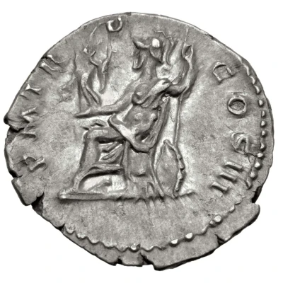 Denarius - Hadrian P M TR P COS III; Roma back