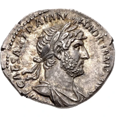 Denarius - Hadrian P M TR P COS III; Roma front
