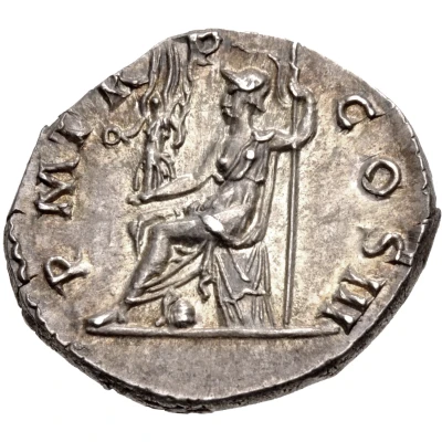 Denarius - Hadrian P M TR P COS III; Roma back