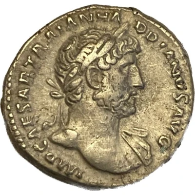 Denarius - Hadrian P M TR P COS III; Roma front