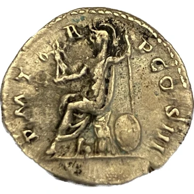 Denarius - Hadrian P M TR P COS III; Roma back