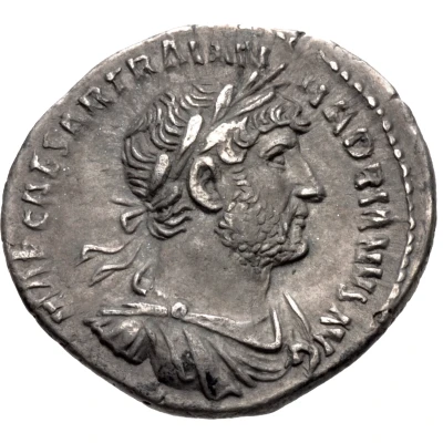 Denarius - Hadrian P M TR P COS III; Roma front