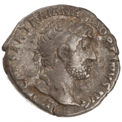 Denarius - Hadrian P M TR P COS III; Roma front