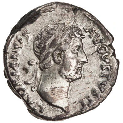Denarius - Hadrian P M TR P COS III; Roma front