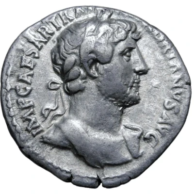 Denarius - Hadrian P M TR P COS III SAL AVG; Salus front