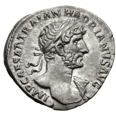 Denarius - Hadrian P M TR P COS III SALVS AVG; Salus front