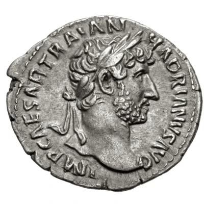 Denarius - Hadrian P M TR P COS III; Victory front
