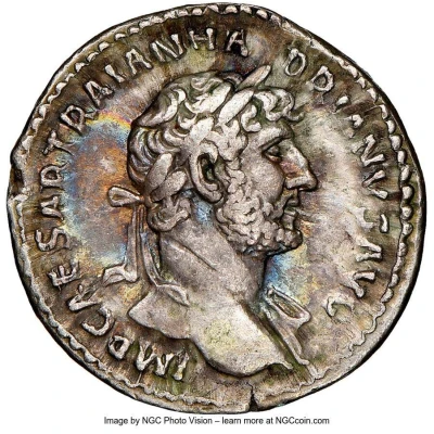 Denarius - Hadrian P M TR P COS III; Victory front