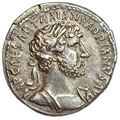 Denarius - Hadrian P M TR P COS III; Victory front
