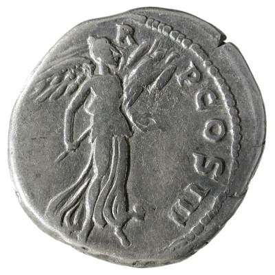 Denarius - Hadrian P M TR P COS III; Victory back