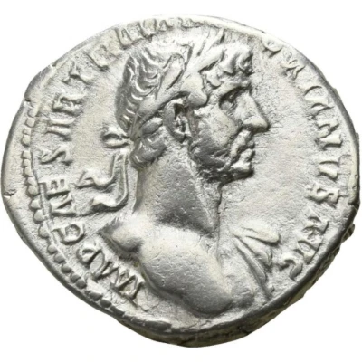 Denarius - Hadrian P M TR P COS IIIVSTITIA; Justitia front