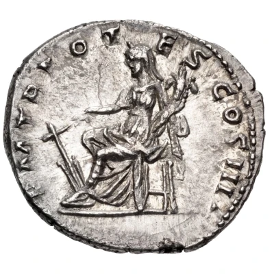 Denarius - Hadrian P M TR POTES COS III; Fortuna back