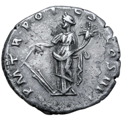 Denarius - Hadrian P M TR POTES COS III; Fortuna back