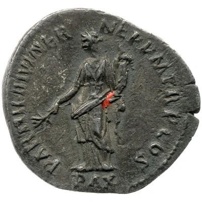 Denarius - Hadrian PARTH F DIVI NER NEP P M TR P COS PAX; Pax back