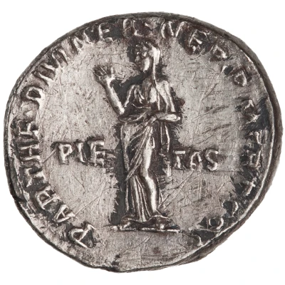 Denarius - Hadrian PARTH F DIVI NER NEP P M TR P COS PIETAS; Pietas back