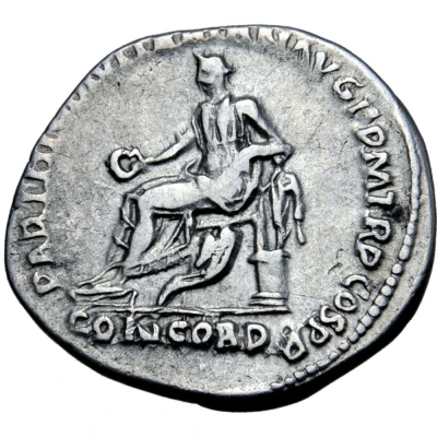 Denarius - Hadrian PARTHIC DIVI TRAIAN AVG F P M TR P COS P P CONCORD; Concordia back
