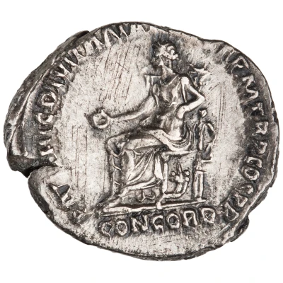 Denarius - Hadrian PARTHIC DIVI TRAIAN AVG F P M TR P COS P P CONCORD; Concordia back