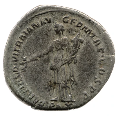 Denarius - Hadrian PARTHIC DIVI TRAIAN AVG F P M TR P COS P P PAX; Pax back