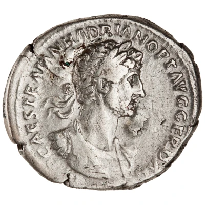 Denarius - Hadrian PARTHIC DIVI TRAIAN AVG F P M TR P COS P P PAX; Pax front