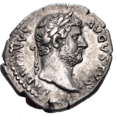 Denarius - Hadrian ROMA FELIX COS III P P; Roma front
