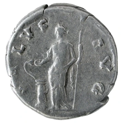 Denarius - Hadrian SALVS AVG; Salus back