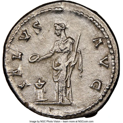 Denarius - Hadrian SALVS AVG; Salus back