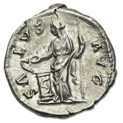 Denarius - Hadrian SALVS AVG; Salus back