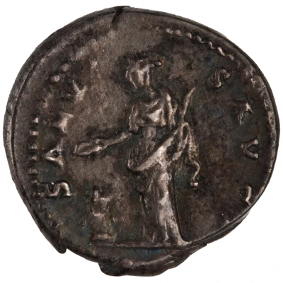 Denarius - Hadrian SALVS AVG; Salus back