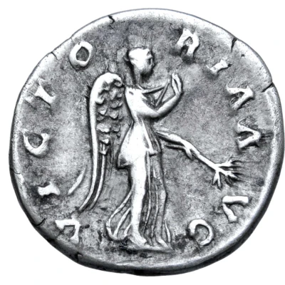 Denarius - Hadrian VICTORIA AVG; Nemesis and Victory back