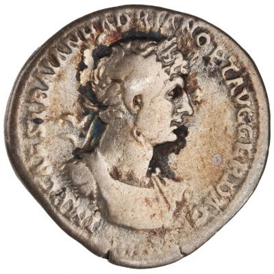 Denarius - Hadrian and Trajan PARTHIC DIVI TRAIAN AVG F P M TR P COS P P ADOPTIO front