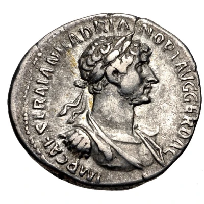 Denarius - Hadrian and Trajan PARTHIC DIVI TRAIAN AVG F P M TR P COS P P ADOPTIO front