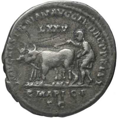 Denarius IMP CAES TRAIAN AVG GER DAC P P REST C MARI C F S C IXXV; Ceres back