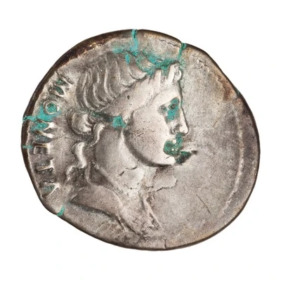 Denarius IMP CAES TRAIAN AVG GER DAC P P REST CARISIVS; Juno Moneta front