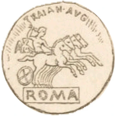 Denarius IMP CAES TRAIAN AVG GER DAC P P REST ROMA; Janus, Jupiter, and Victory back