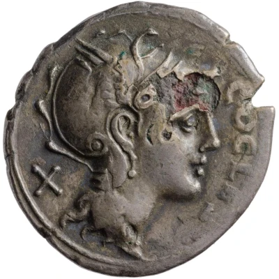 Denarius IMP CAES TRAIAN AVG GER DAC P P REST ROMA; Roma, Castor, and Pollux front