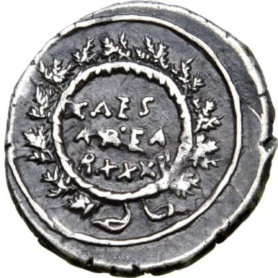 Denarius - Juba II Caesarea; no club behind Juba's head back