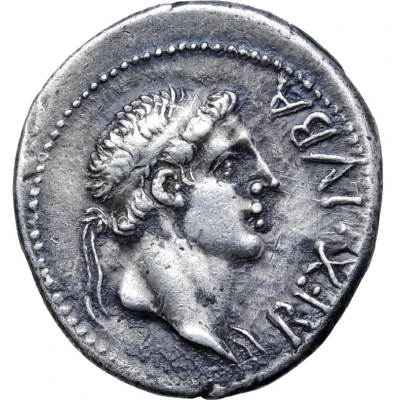 Denarius - Juba II Caesarea 25 BC - 24 AD front