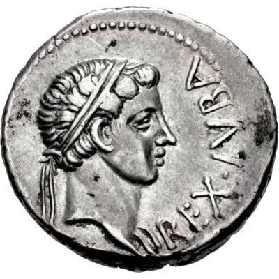 Denarius - Juba II Caesarea 25 BC - 24 BC front